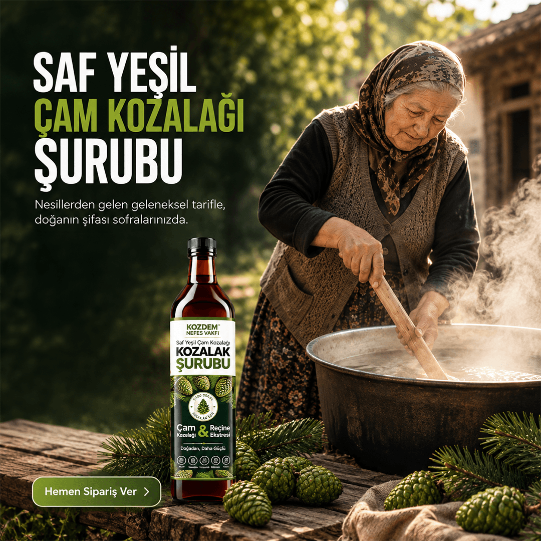 Geleneksel yöntemle kozalak şurubu hazırlanışı